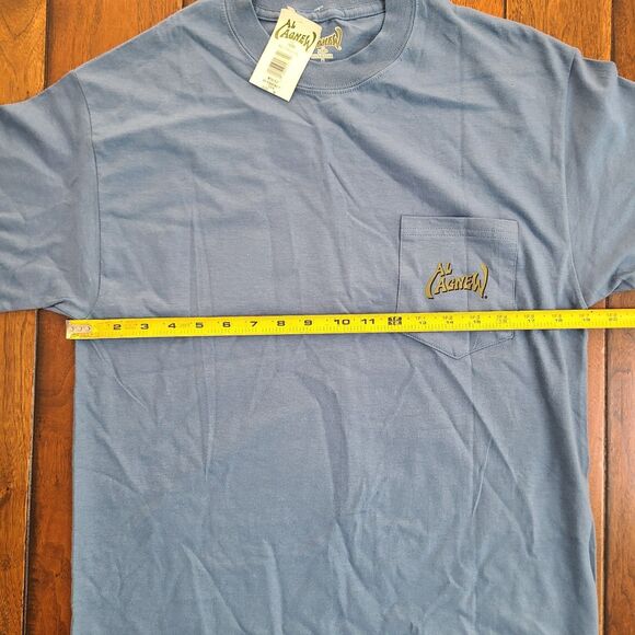 AL AGNEW T-Shirt Men's Size M Bald Eagle Mountain River Blue Pocket NEW w/ Tags - Picture 9 of 10